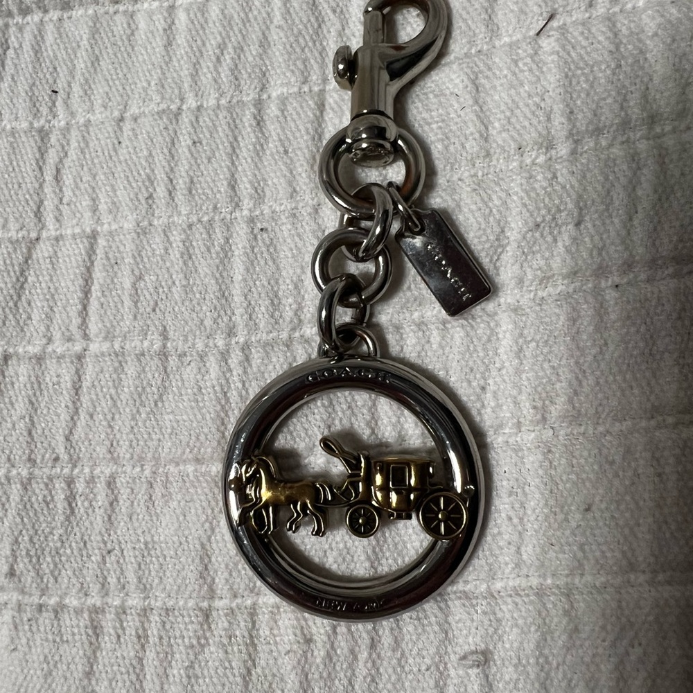 Coach Metallic Signature Carriage Keychain